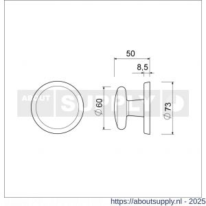 Ami 160/60 voordeurknop aluminium F2 - S10900272 - afbeelding 6