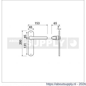 Ami LS 200/1/7-386 kruk-kruk garnituur deurkruk 386 Rota langschild 200/1/7 blind F1 - S10900121 - afbeelding 2