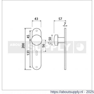 Ami 200/1/7 knoplangschild aluminium knop 169/50 vast langschild 200/1/7 sleutelgat SLG 56 F1 - S10900744 - afbeelding 5