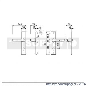 Ami VHB 251/50-379 veiligheids Rotaveer kruk-kruk langschildgarnituur SKG*** VHB deurkruk 379 Rota 251/50 profielcilinder PC 92 F1 en deurkruk 379 Rota 251/50 profielcilinder PC 92 deurdikte 38-42 mm - S10900931 - afbeelding 2