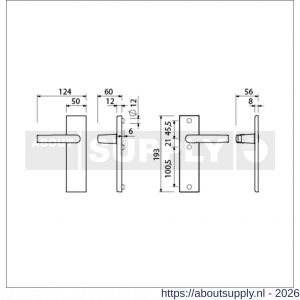 Ami VHB 193/50 veiligheidskortschild SKG*** VHB 193/50 buiten en binnen blind met deurkruk 332 F1 deurdikte 38-42 mm - S10901343 - afbeelding 2