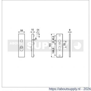 Ami VHB 193/15 KT veiligheidskortschild SKG*** kerntrekbeveiliging VHB 193/15 buiten kerntrek KT 55 en binnen profielcilinder PC 55 F1 deurdikte 38-42 mm - S10901371 - afbeelding 2