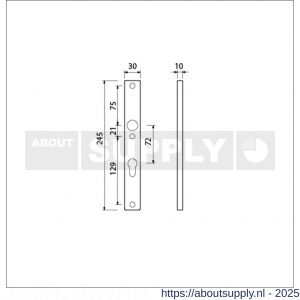 Ami 245/30 smalschild aluminium profielcilinder PC 72 R6,5 F1 - S10900772 - afbeelding 5