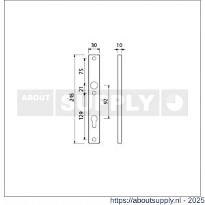 Ami 245/30 smalschild aluminium profielcilinder PC 92 R6,5 F1 - S10900774 - afbeelding 5