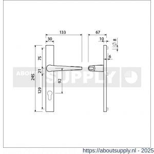 Ami 245/30-357 smalschild-kruk-kruk garnituur deurkruk 357 vastdraaibaar 245/30 profielcilinder PC 92 M5 F1 - S10900140 - afbeelding 6