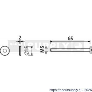Ami montagesetje bevestiging briefplaat EP deurdikte 53-57 mm - S10900080 - afbeelding 2