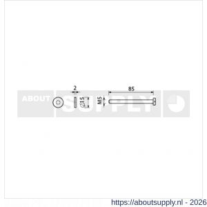 Ami montagesetje bevestiging briefplaat EP deurdikte 73-77 mm - S10900083 - afbeelding 2