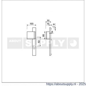 Ami 245/30-90/80 smalschild-duwer deurduwer 90/80-245/30 profielcilinder PC 92 M5 links F1 - S10900092 - afbeelding 5