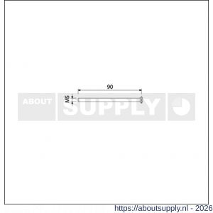 Ami deurbeslag patentschroef met zaagsnede RVS M5x90 mm voldraad set 10 stuks - S10900184 - afbeelding 2