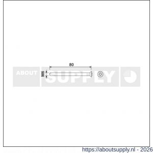 Ami deurbeslag patentschroef met zaagsnede RVS M6x80 mm voldraad set 10 stuks - S10900194 - afbeelding 2