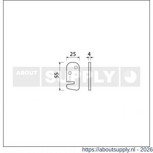 Ami sluithaak enkel staal verzinkt 4 mm - S10901679 - afbeelding 2