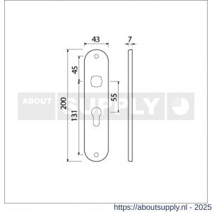 Ami 200/1/7 langschild aluminium Archi Design profielcilinder PC 55 Irox - S10900696 - afbeelding 5
