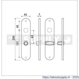 Ami 200/1/7 langschild aluminium Archi Design toilet- en badkamersluiting WC 8/63 mm Irox - S10900703 - afbeelding 5
