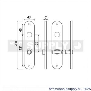 Ami 200/1/7 langschild aluminium Archi Design toilet- en badkamersluiting WC 8/72 mm Irox - S10900704 - afbeelding 5
