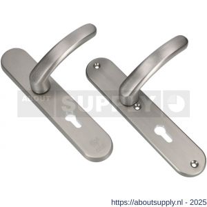 Ami VHB 250/50/1-378 veiligheids Rotaveer kruk-kruk langschildgarnituur SKG*** Archi Design ovaal VHB deurkruk 378 Rota 250/50/1 profielcilinder PC 55 Irox deurdikte 38-42 mm - S10900925 - afbeelding 4