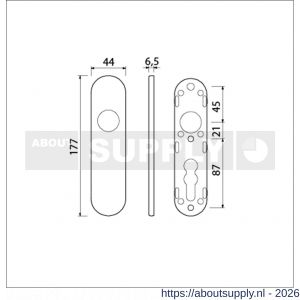 Ami 177/1 Klik kortschild aluminium blind F1 - S10900525 - afbeelding 2