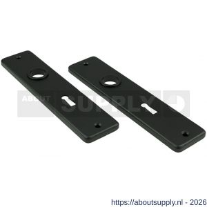 Ami 180/41 RH kortschild aluminium rondhoek sleutelgat SLG 56 zwart RAL 9005 structuur finish - S10900579 - afbeelding 1