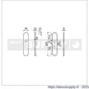 Ami VHB 250/50/1 veiligheidslangschild SKG*** ovaal VHB 250/50/1 buiten blind F1 binnen profielcilinder PC 55 deurdikte 38-42 mm - S10900908 - afbeelding 5