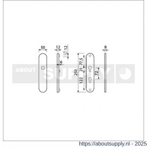 Ami VHB 250/50/1 veiligheidslangschild SKG*** ovaal VHB 250/50/1 buiten blind F1 binnen profielcilinder PC 72 deurdikte 38-42 mm - S10900909 - afbeelding 5