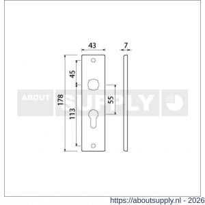 Ami 178/43 kortschild aluminium profielcilinder PC 55 F1 - S10900540 - afbeelding 2