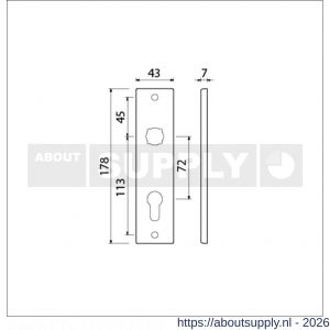 Ami 178/43 kortschild aluminium profielcilinder PC 72 F1 - S10900541 - afbeelding 2