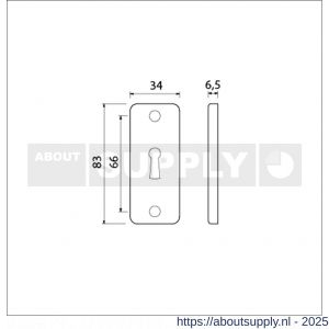 Ami 4 RH sleutelrozet aluminium rechthoek sleutelgat SLG zwart - S10900485 - afbeelding 6