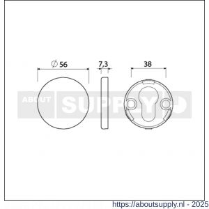 Ami Klik rond afdekrozet aluminium blind zwart - S10900448 - afbeelding 5