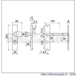 Ami VHB 251/15-144 KT veiligheidsvoordeur-knoplangschildgarnituur SKG*** kerntrekbeveiliging VHB 251/15 KT 72 knop 144 en deurkruk 374 profielcilinder PC 72 zwart RAL 9005 structuur finish deurdikte 38-42 mm R9005Str - S10901267 - afbeelding 6