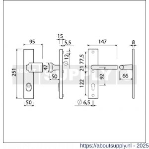 Ami VHB 251/15-144 KT veiligheidsvoordeur-knoplangschildgarnituur SKG*** kerntrekbeveiliging VHB 251/15 KT 92 knop 144 en deurkruk 374 profielcilinder PC 92 zwart RAL 9005 structuur finish deurdikte 38-42 mm R9005Str - S10901268 - afbeelding 6