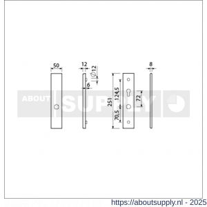 Ami VHB 251/50 senioren veiligheidslangschild SKG** omkeer VHB 251/50 buiten blind omkeer binnen profielcilinder PC 72 omkeer F2 2 GTS deurdikte 53-57 mm - S10901388 - afbeelding 5