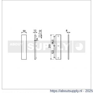 Ami VHB 251/50 veiligheidslangschild SKG*** VHB 251/50 buiten en binnen geheel blind F1 deurdikte 38-42 mm - S10901404 - afbeelding 5
