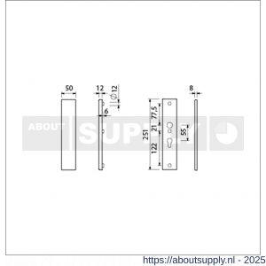 Ami VHB 251/50 veiligheidslangschild SKG*** VHB 251/50 buiten geheel blind binnen profielcilinder PC 55 F1 deurdikte 38-42 mm - S10901406 - afbeelding 5