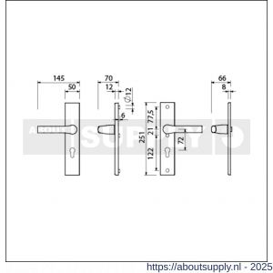 Ami VHB 251/50-379 veiligheids Rotaveer kruk-kruk langschildgarnituur SKG*** VHB deurkruk 379 Rota 251/50 profielcilinder PC 72 F1 en deurkruk 379 Rota 251/50 profielcilinder PC 72 deurdikte 38-42 mm - S10900929 - afbeelding 5