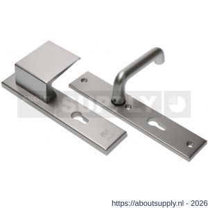 Ami VHB 251/50-90/80 veiligheidsvoordeur-duwerlangschildgarnituur SKG*** VHB 251/50 profielcilinder PC 55 deurduwer 90/80 rechts F1 profielcilinder PC 55 en deurkruk 356 deurdikte 38-42 mm - S10900971 - afbeelding 1