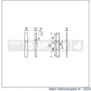Ami VHB 251/32 veiligheidssmalschild SKG** VHB 251/32 buiten blind binnen profielcilinder PC 72 F1 deurdikte 53-57 mm - S10901563 - afbeelding 5