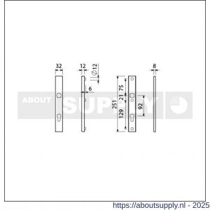 Ami VHB 251/32 veiligheidssmalschild SKG** VHB 251/32 buiten en binnen profielcilinder PC 92 F1 deurdikte 53-57 mm - S10901561 - afbeelding 5