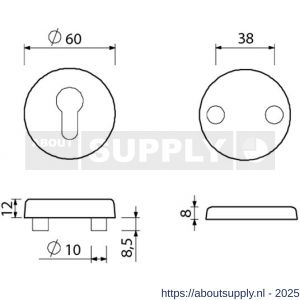 Ami VHB rond rozet veiligheidsrozet SKG*** VHB rozet rond buiten profielcilinder PC binnen blind F1 deurdikte 38-42 mm - S10901539 - afbeelding 5