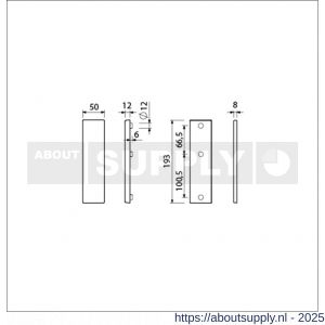 Ami VHB 193/50 veiligheidskortschild SKG*** VHB 193/50 buiten en binnen geheel blind F1 deurdikte 38-42 mm - S10901356 - afbeelding 5