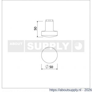 Ami 169/50 knopkruk gatdeel aluminium Varo M6 zwart RAL 9005 structuur finish - S10900427 - afbeelding 2