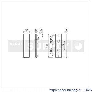 Ami VHB 193/50 veiligheidskortschild SKG*** VHB 193/50 buiten geheel blind binnen profielcilinder PC 72 F2 deurdikte 38-42 mm - S10901369 - afbeelding 5