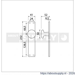 Ami 212/41 RH knoplangschild aluminium knop 160/50 vast langschild 212/41 RH rondhoek blind F1 - S10900748 - afbeelding 2