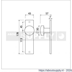 Ami 178/43 knopkortschild aluminium knop 169/50 vast kortschild 178/43 blind F1 - S10900720 - afbeelding 2