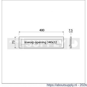 Ami DL 400 briefplaat met veer aluminium 400 mm F1 deurdikte 38-42 mm - S10900049 - afbeelding 2