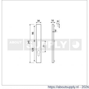 Ami 245/30 smalschild aluminium zonder krukgat profielcilinder PC 92 M5 F1 - S10900781 - afbeelding 2