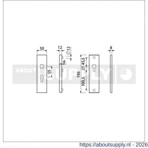 Ami VHB 193/50 veiligheidskortschild SKG*** VHB 193/50 buiten profielcilinder PC 55 en binnen blind F1 deurdikte 38-42 mm - S10901354 - afbeelding 2