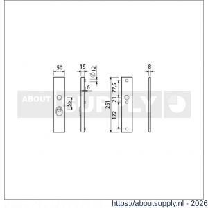 Ami VHB 251/15 KT veiligheidslangschild SKG*** kerntrekbeveiliging VHB 251/50/15 buiten kerntrek KT 55 en binnen blind F1 deurdikte 38-42 mm - S10901508 - afbeelding 2