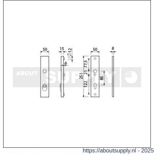 Ami VHB 251/15 KT veiligheidslangschild SKG*** kerntrekbeveiliging VHB 251/50/15 buiten KT 85 binnen profielcilinder PC 85 F1 deurdikte 38-42 mm - S10901514 - afbeelding 6