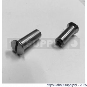 Ami patentbouthuls messing vernikkeld M6x21 mm zaagsnede set 10 stuks - S10900201 - afbeelding 4