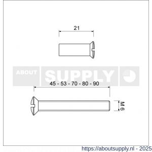 Ami patentschroef met zaagsnede RVS M6x80 mm voldraad set 10 stuks - S10900194 - afbeelding 5