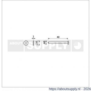 Ami montagesetje bevestiging briefplaat TA/DL deurdikte 38-42 mm 2 schroeven M5x40 mm en 2 onderlegringen - S10900086 - afbeelding 2